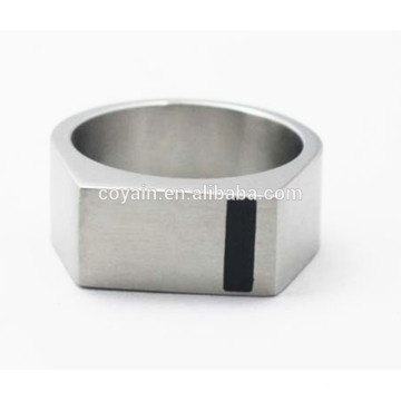 Vente en gros anneaux en acier inoxydable bijoux en gros titane rectangle bague en blanc signet